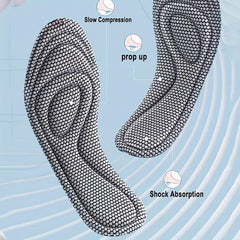 4 Pairs Antibacterial Insoles - Shock Absorbing 5D Memory