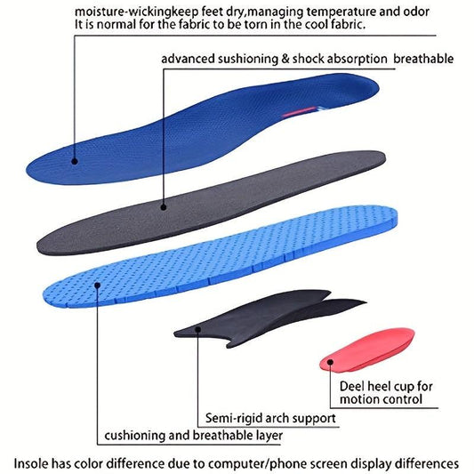 Sport Insoles with Arch Supports for Plantar Fasciitis Flat Feet Heel Spurs