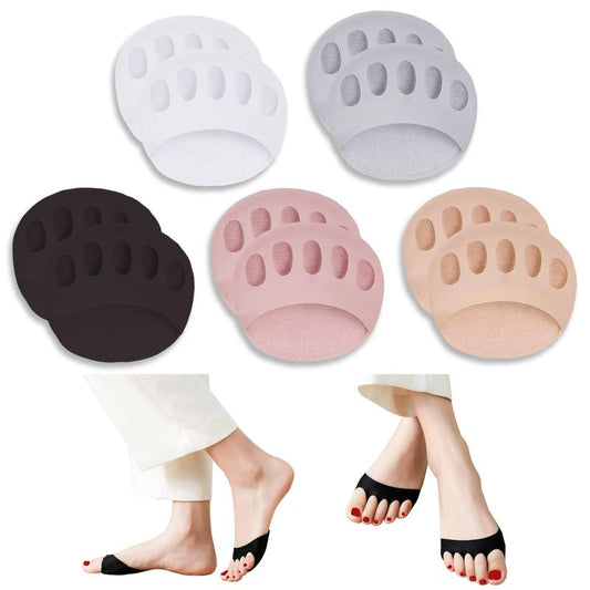 5 Pairs Foot Cushions Honeycomb Fabric Metatarsal Pads Invisible Socks Pads