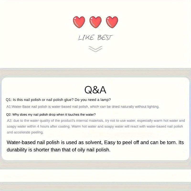 Water-Based Nail Polish 2-Pack No Bake Long Lasting