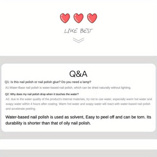 Hypoallergenic Pale Pink Peel Off Nail Polish 10ml