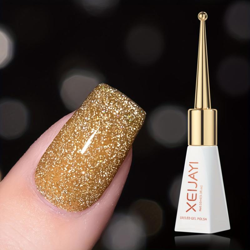 Sparkling Holographic Gel Nail Polish 10ml Reflective Diamond Shine Soak Off UV