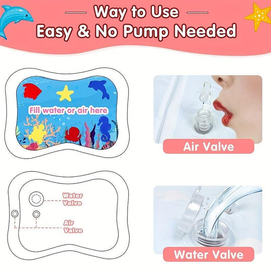 Inflatable Tummy Time Mat For Babies Pink