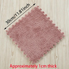 Velvet Puzzle Floor Mat for Crawling Games and Bedrooms