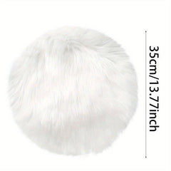 Soft Faux Wool Rug Round Chair Seat Cushion for Desk Chair or Office Chair