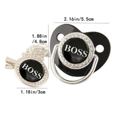 Luxury Golden Artificial Diamond Pacifier Chain Clip