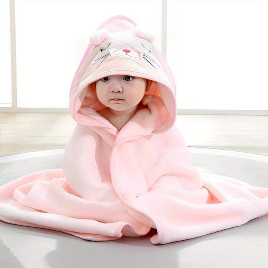 Animal Bath Towel for Boys & Girls - Absorbent Microfiber Coral Fleece Blanket