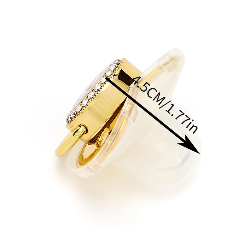 Golden 26 Letter Baby Pacifier With Rhinestone