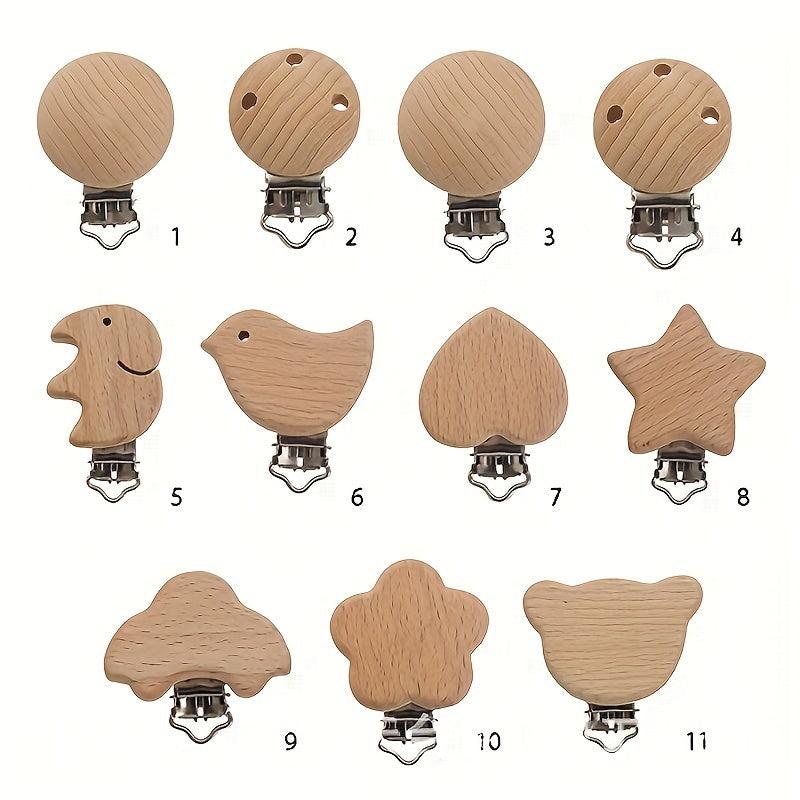 Beech Animal Pacifier Clip Wooden Baby Pacifier Clip