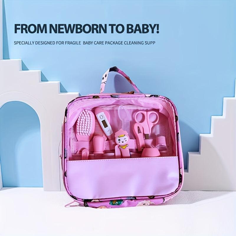 12pcs Baby Care Kit Nail Health Thermometer Grooming Brush Bag Toiletries