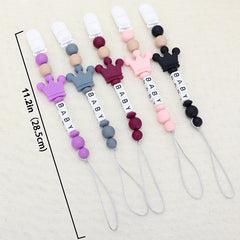 Personalized Silicone Crown Baby Pacifier Chain