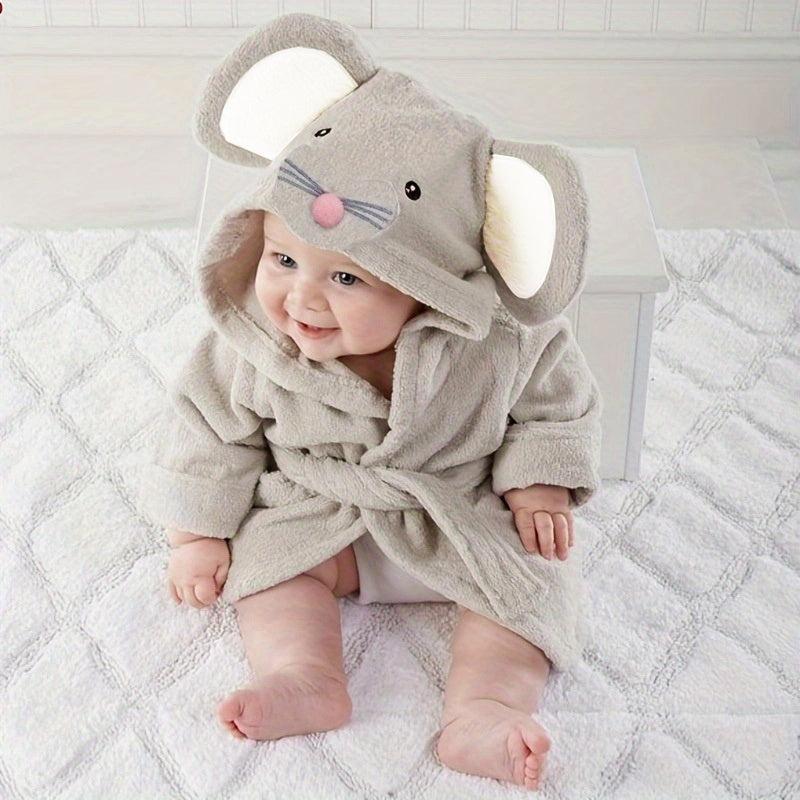 Soft Baby Hooded Towel Robe for Kids 0-9 Months