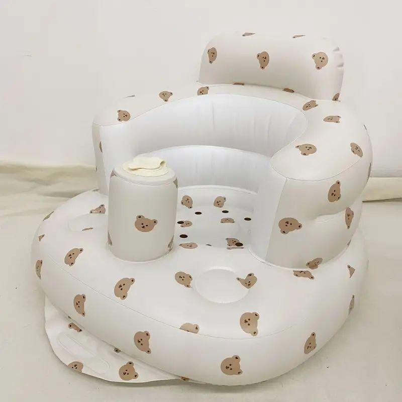 Portable Baby Sitting Bath Stool Inflatable Sofa & Foldable Chair
