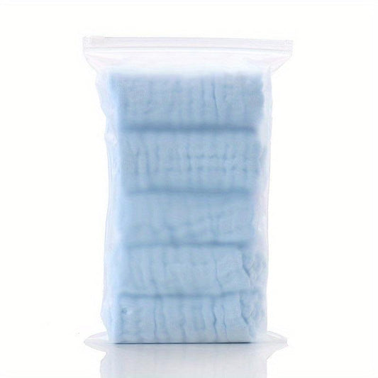 5pcs Baby Seersucker Square Towels, Six layer Cotton, Face Towels