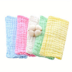 5pcs Baby Muslin Washcloths Burp Cloths Natural Cotton Baby Wipes