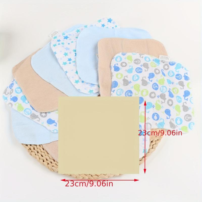 10pc Baby Face Towels Saliva Washcloths Multicolor Mix