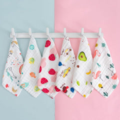 5pcs Soft High-Density Combed Cotton Baby Towels