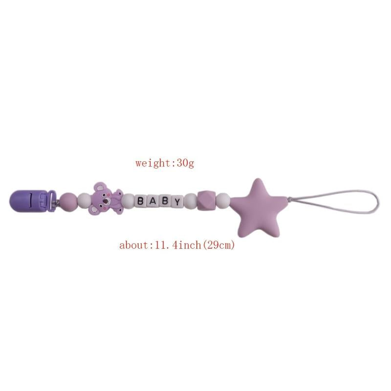 Silicone Pentagram Pacifier Chain Anti-drop Strap