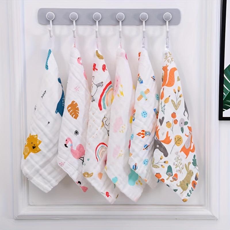 5pcs Baby Gauze Square Towels Cotton Six-layer Soft And Absorbent Towels