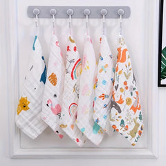 5pcs Baby Gauze Square Towels Cotton Six-layer Soft And Absorbent Towels