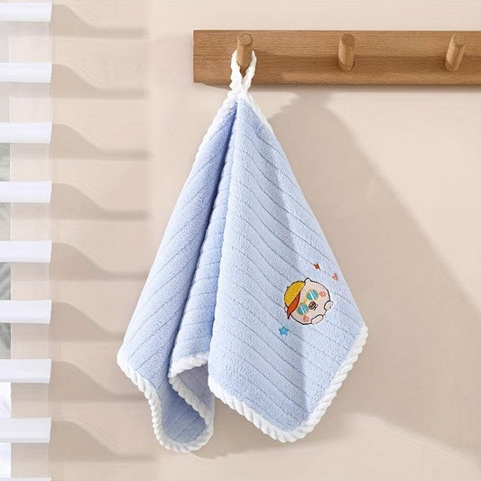 5pc Pig Face Microfiber Kids Towels Soft & Quick Drying Bath Time Set