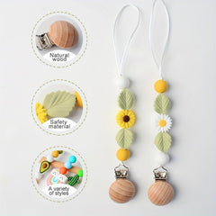 Stainless Steel Pacifier Chain & Handcrafted Beads Clip