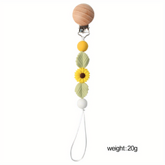 Stainless Steel Pacifier Chain & Handcrafted Beads Clip