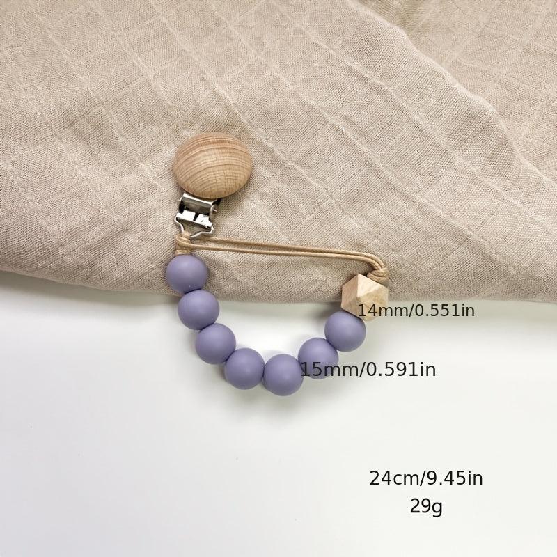 Wooden Octagonal Pacifier Chain Pacifier Holder Baby Gift