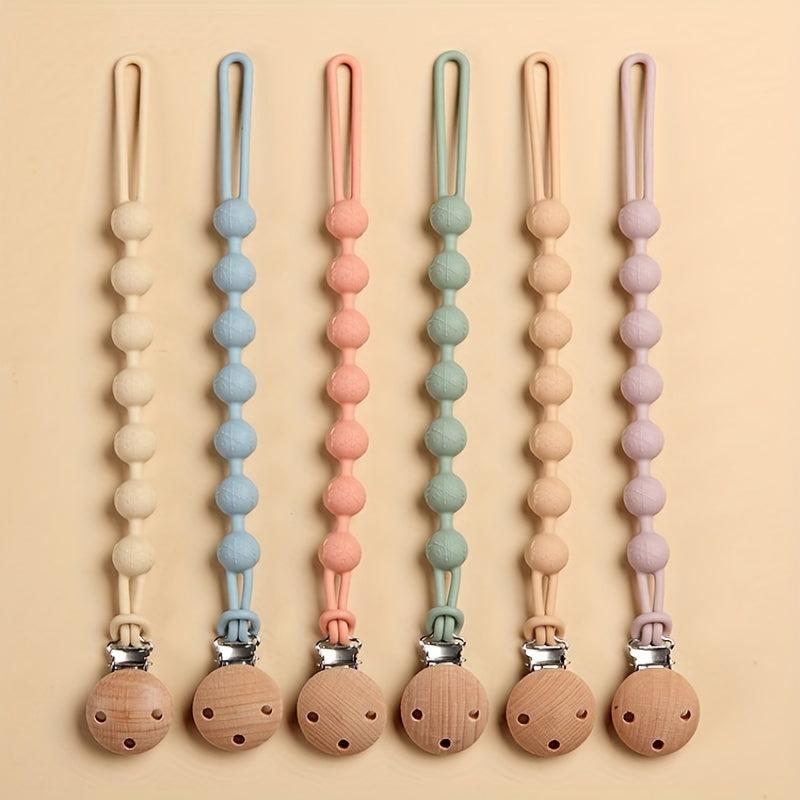 1pc Silicone Pacifier Holder With BPA Pacifier Chain For Teether Toys