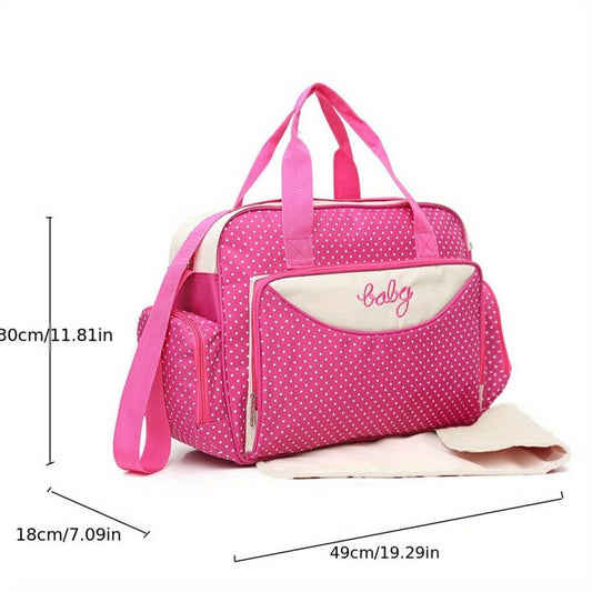 Polka Dot Mommy Bag Large Capacity Diaper Bag Tote & Shoulder Bag