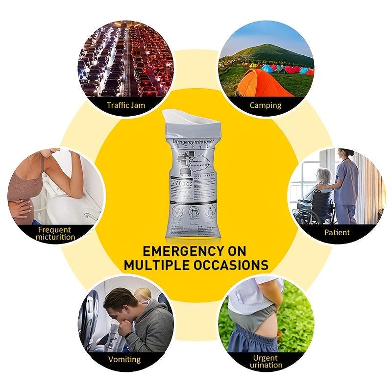 4pcs Outdoor Emergency Urinate Bags 700ml Portable Piss Bags Travel Toilet