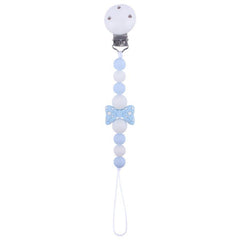 Wooden Baby Pacifier Clip Bow Shape Teether Chew Toy Chain