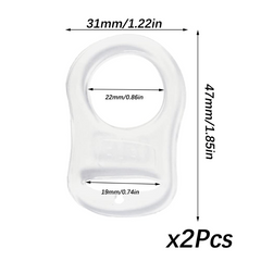 2pcs Silicone Button Rings Dummy Adapter Transparent