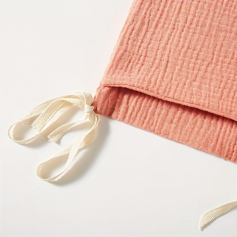 Double Layer Cotton Bedside Storage Bag 2 Pockets & Stroller Hanging