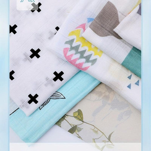 Dino Print Baby Swaddle Blanket Soft Cotton Muslin