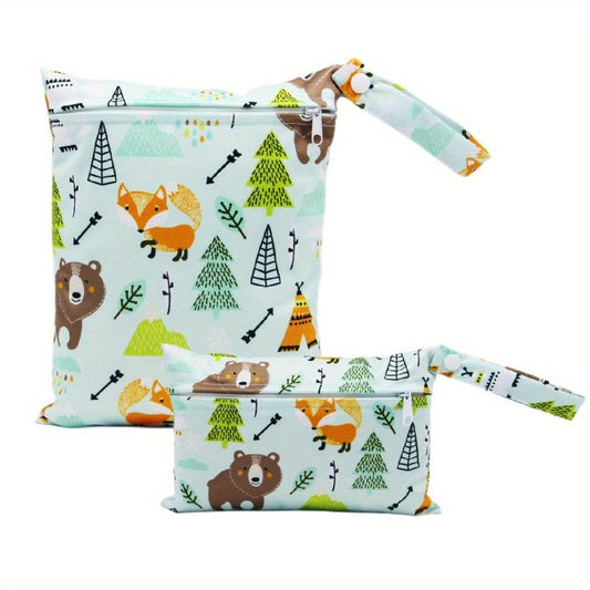 Bear Print Diaper Bag Set - Cute and Functional