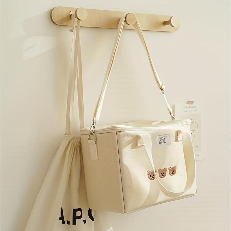 Bear Embroidery Insulated Mommy Bag Multifunctional Mother And Baby Bag