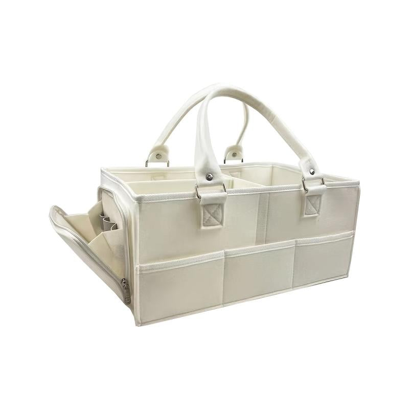 Diaper Caddy Nursery Storage Bin, Car Organizer - Grey
