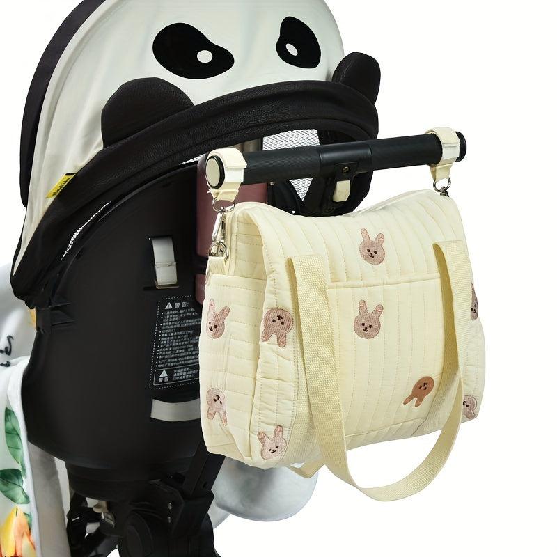 Embroidered Mommy Bag Large Diaper Bag Milk Bottle Organizer