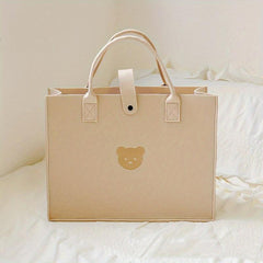 Bear Felt Bag Large Capacity Tote Bag for Mom's Commute & Shopping