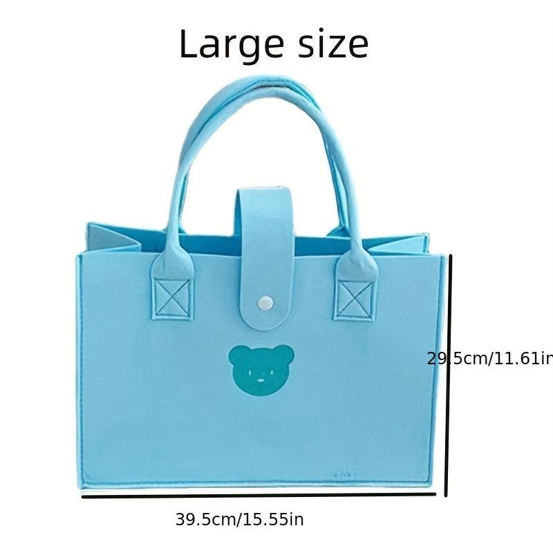 Bear Felt Bag Large Capacity Tote Bag for Mom's Commute & Shopping