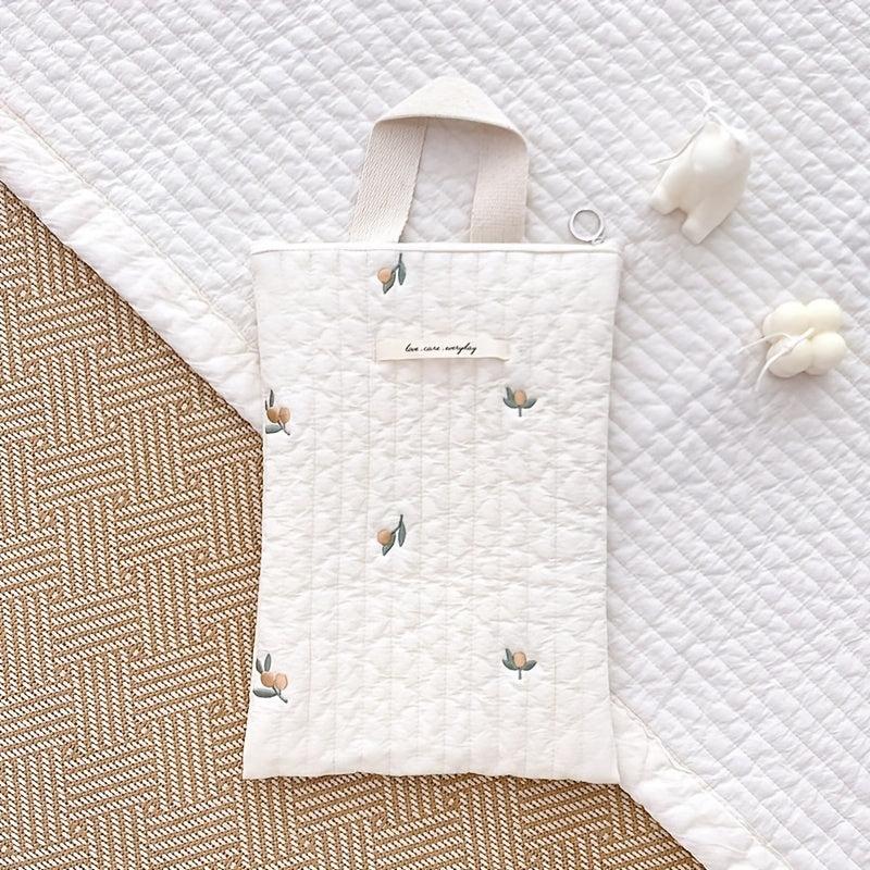 Cotton Embroidery Handbag Small Zipper Mommy Handbag