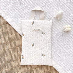 Cotton Embroidery Handbag Small Zipper Mommy Handbag