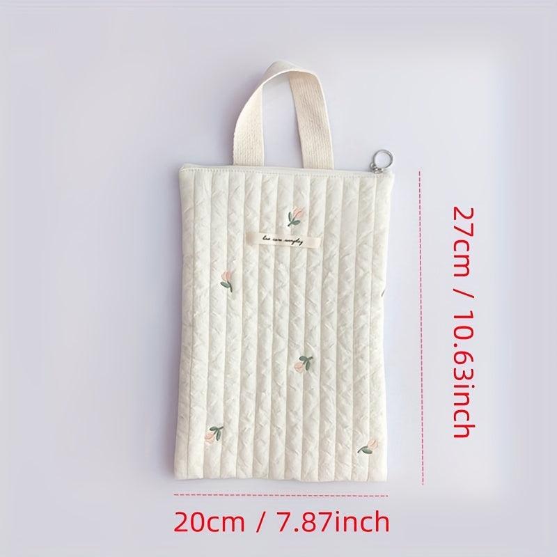 Cotton Embroidery Handbag Small Zipper Mommy Handbag