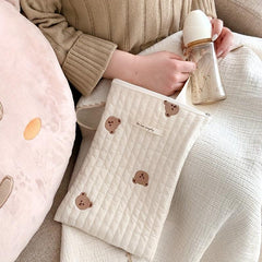 Cotton Embroidery Handbag Small Zipper Mommy Handbag