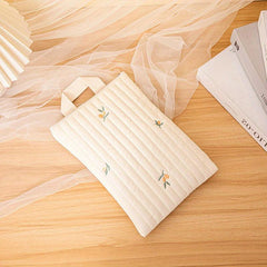 Cotton Embroidery Handbag Small Zipper Mommy Handbag