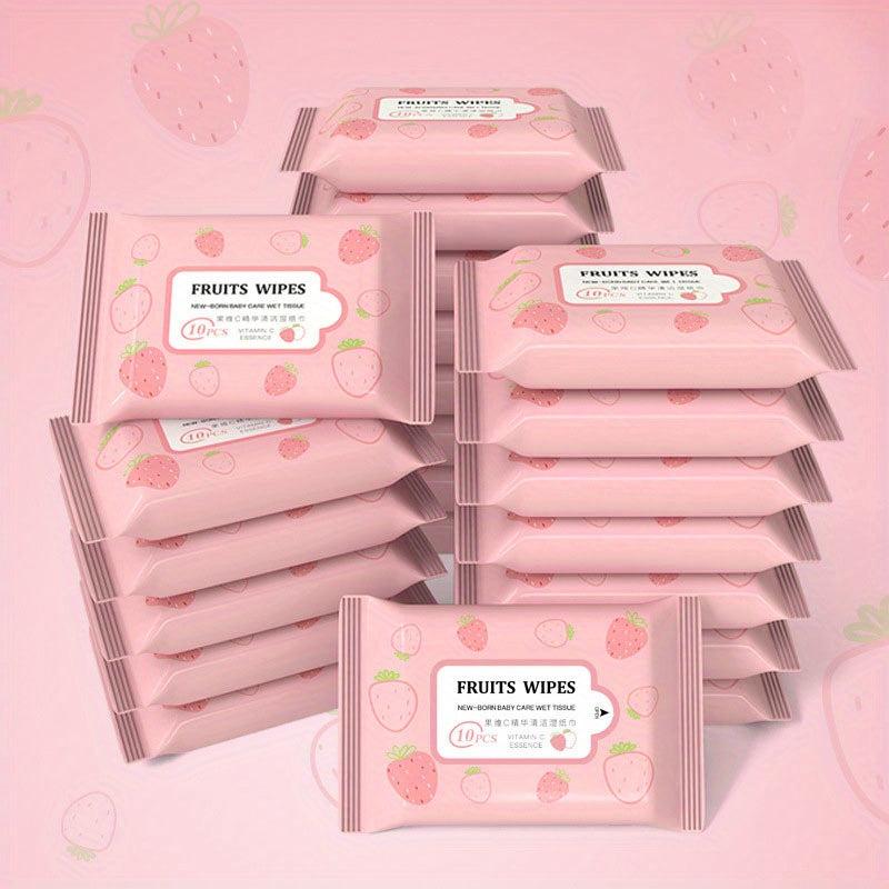 10 Disposable Wet Tissues for Baby Hand & Mouth Cleaning