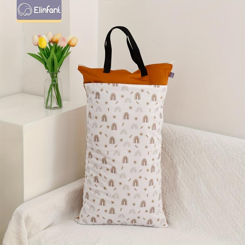 Large Capacity Waterproof Diaper Bag Reusable Wet Bag with Two Zippers