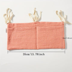 Red Double Layer Cotton Baby Bed Side Storage Bag
