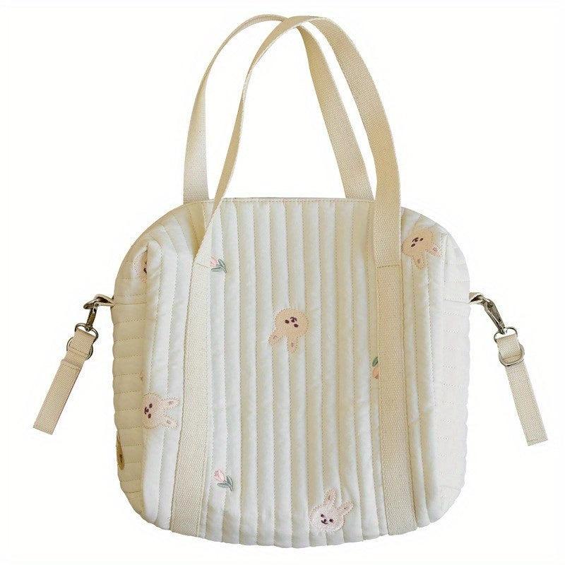Embroidered Quilted Mommy Bag Diaper Baby Bottle Organizer Bag